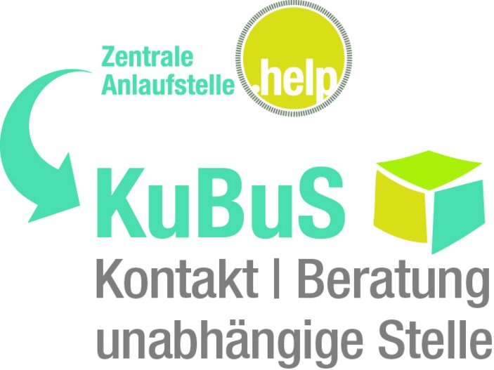 Grün, gelb, schwarzes Logos von KuBus.