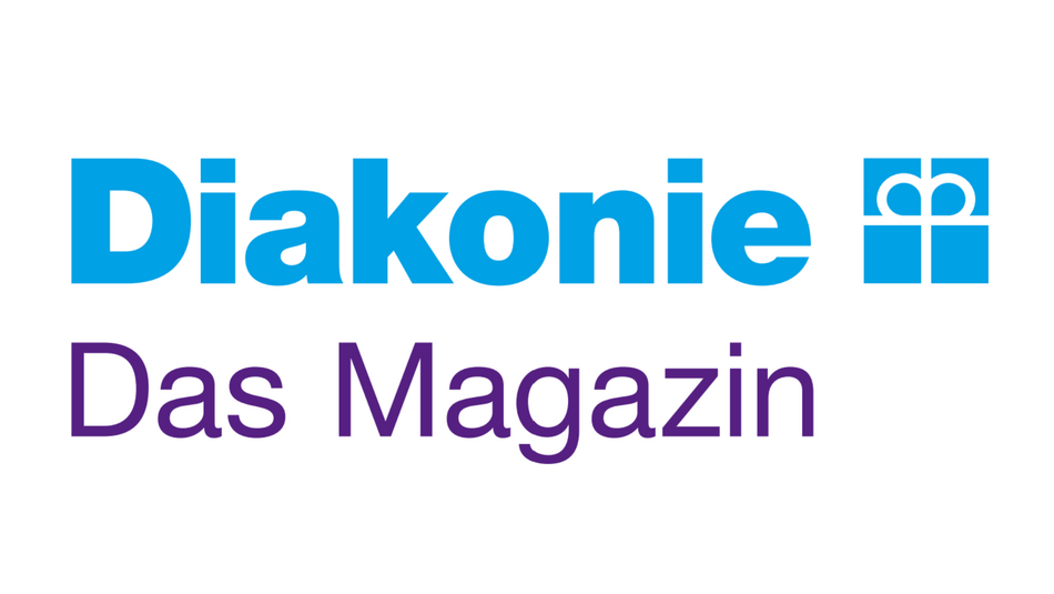 Zu sehen ist das Logo des Diakonie Magazins in blau und lila.
