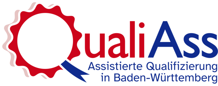 Blau rotes Logo des Projekts QualiAss.