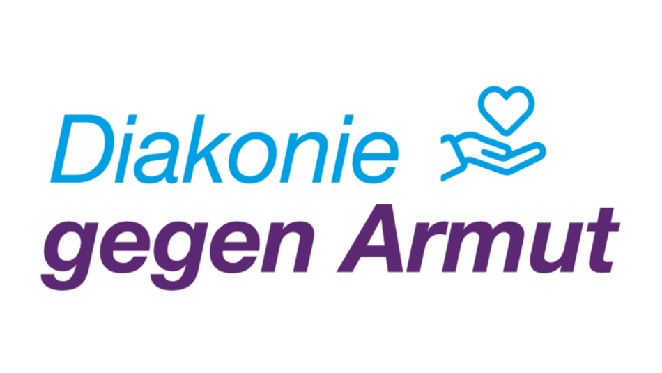 Logo des Fonds Diakonie gegen Armut in blau und lila.