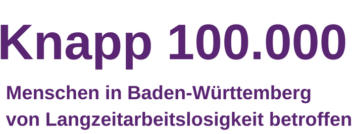 Auf dem Bild steht: Über 70.000 Menschen in Baden-Württemberg von Langzeitarbeitslosigkeit betroffen.