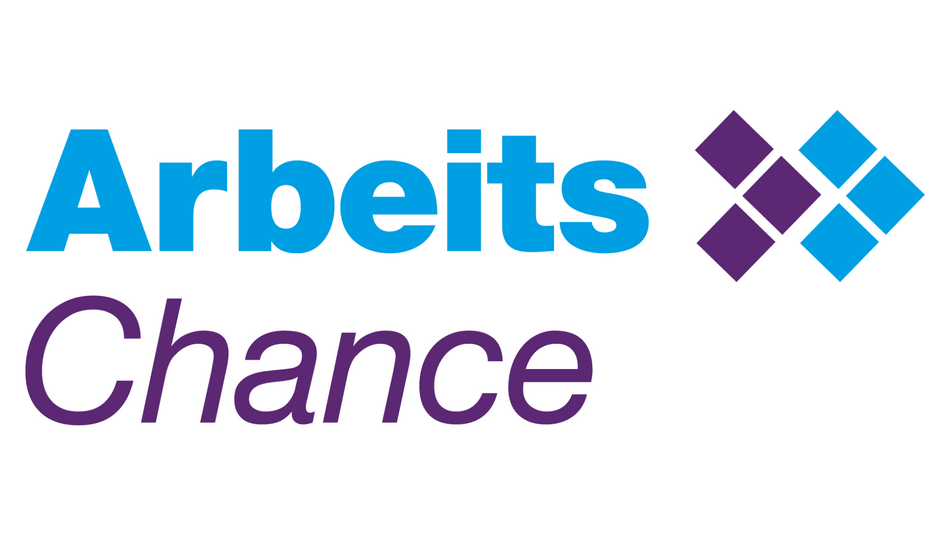 Logo des Fonds ArbeitsChance in blau und lila.